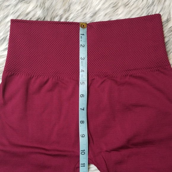 Burgundy Fleece Lined Leggings - Picture 3 of 4